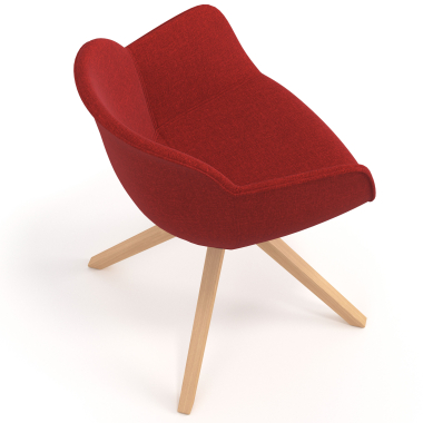 visitor chair red swivel chair fabric upholstered armrests 7