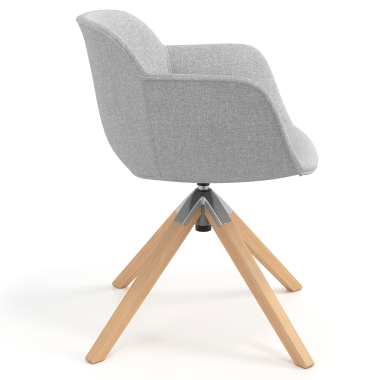 visitor chair gray swivel chair fabric upholstered armrests 3