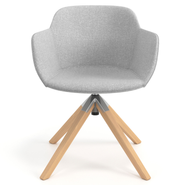visitor chair gray swivel chair fabric upholstered armrests 4