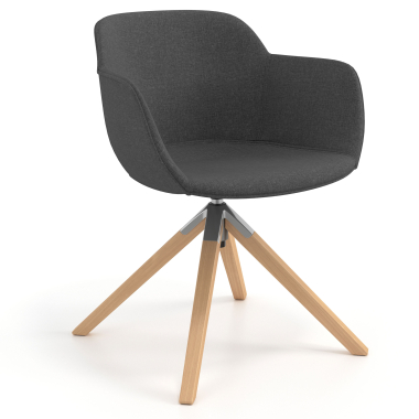 visitor chair anthracite swivel chair fabric upholstered armrests 1