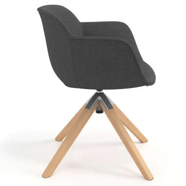 visitor chair anthracite swivel chair fabric upholstered armrests 3