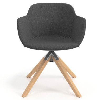 visitor chair anthracite swivel chair fabric upholstered armrests 4