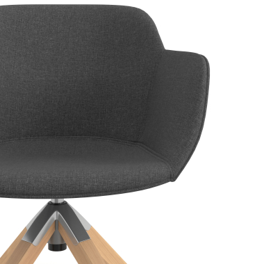 visitor chair anthracite swivel chair fabric upholstered armrests 5