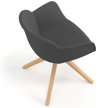 visitor chair anthracite swivel chair fabric upholstered armrests 7