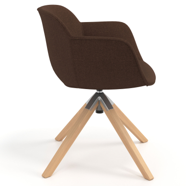 visitor chair brown swivel chair fabric upholstered armrests 3