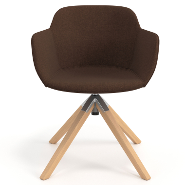 visitor chair brown swivel chair fabric upholstered armrests 4