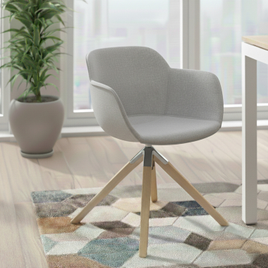 visitor chair gray swivel chair fabric upholstered armrests 2