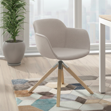 visitor chair beige swivel chair fabric upholstered armrests 2