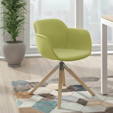 visitor chair green swivel chair fabric upholstered armrests 2