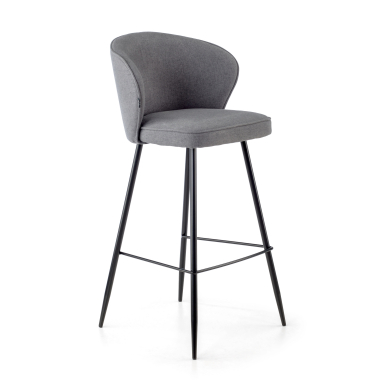 stool anthracite martina fabric upholstered armrests 1