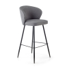 Upholstered stool Martina, steel legs with footrest