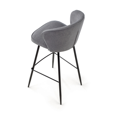 stool anthracite martina fabric upholstered armrests 6