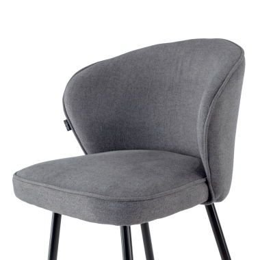 stool anthracite martina fabric upholstered armrests 3