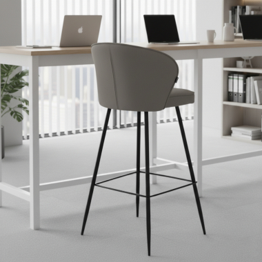 stool anthracite martina fabric upholstered armrests 2