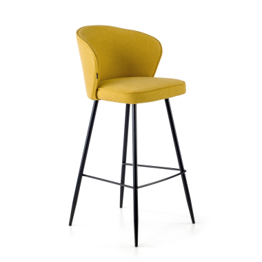 stool yellow martina fabric upholstered armrests 1
