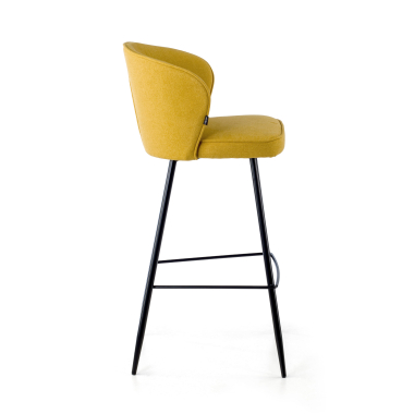 stool yellow martina fabric upholstered armrests 5