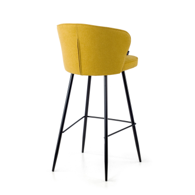 stool yellow martina fabric upholstered armrests 8