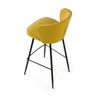 stool yellow martina fabric upholstered armrests 6