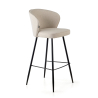 Upholstered stool Martina, steel legs with footrest