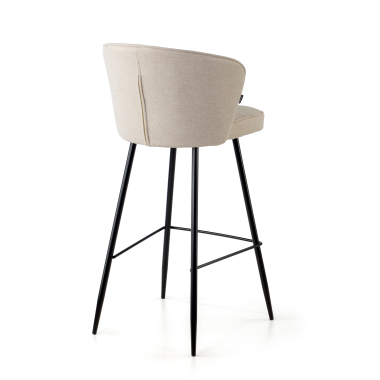 stool beige martina fabric upholstered armrests 6