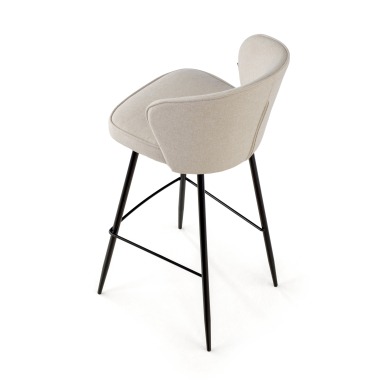 stool beige martina fabric upholstered armrests 8