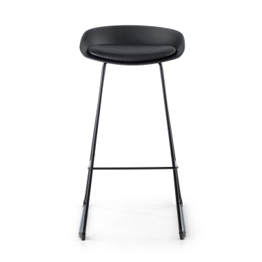 stool black stool metal legs synthetic leather no armrests 3