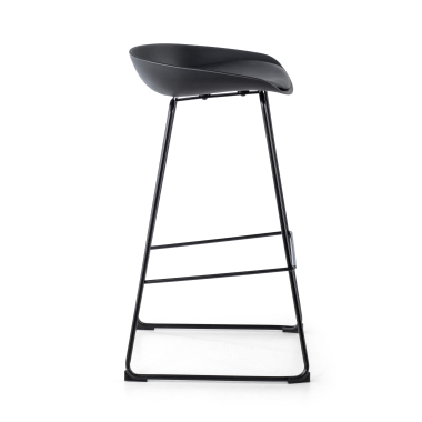 stool black stool metal legs synthetic leather no armrests 4