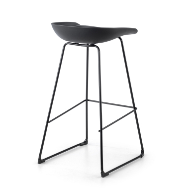 stool black stool metal legs synthetic leather no armrests 7