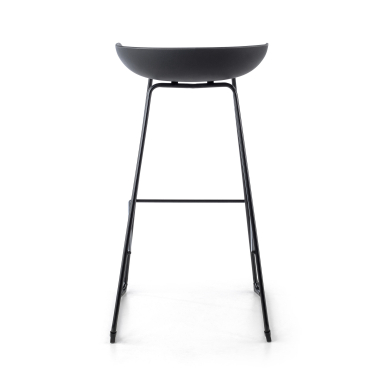stool black stool metal legs synthetic leather no armrests 8