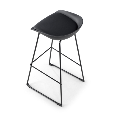 stool black stool metal legs synthetic leather no armrests 6