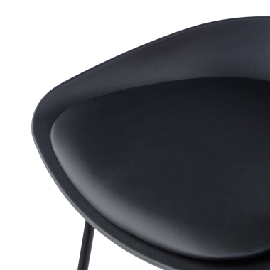 stool black stool metal legs synthetic leather no armrests 5