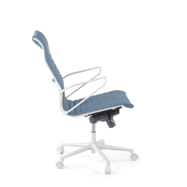 executive chair white blue high back white frame synthetic leather fixed armrests 5