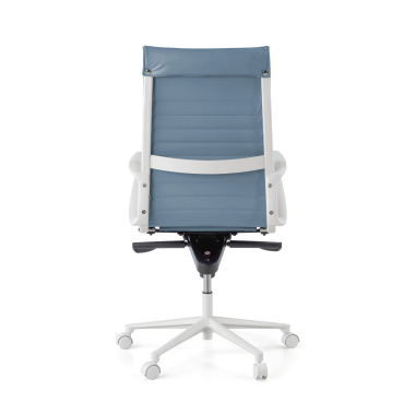 executive chair white blue high back white frame synthetic leather fixed armrests 7