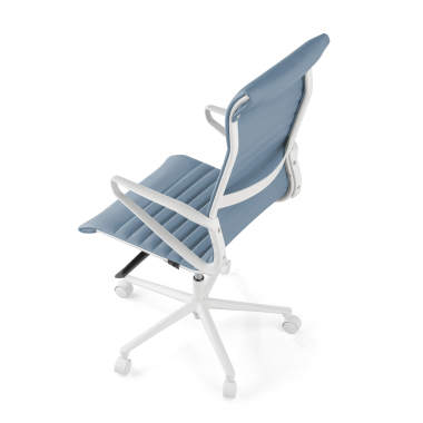 executive chair white blue high back white frame synthetic leather fixed armrests 8