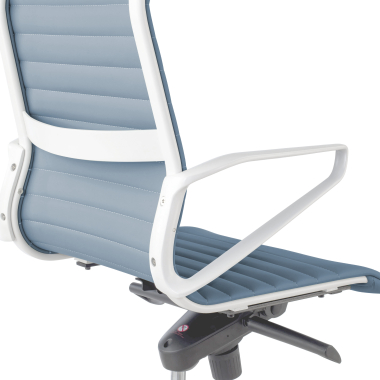 executive chair white blue high back white frame synthetic leather fixed armrests 10