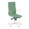 Office chair Design Cagliari, white structure, high back, faux leather