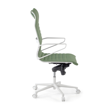 executive chair white green high back white frame synthetic leather fixed armrests 4