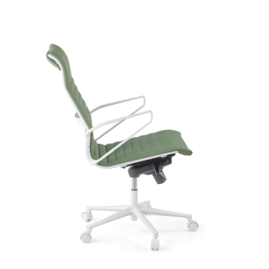 executive chair white green high back white frame synthetic leather fixed armrests 5
