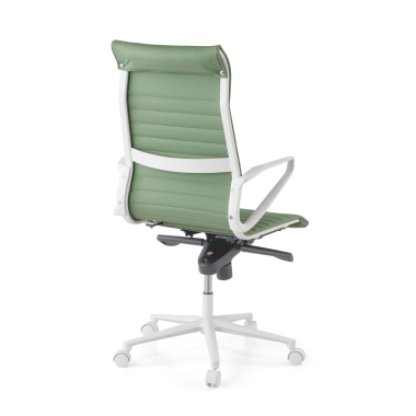 executive chair white green high back white frame synthetic leather fixed armrests 6