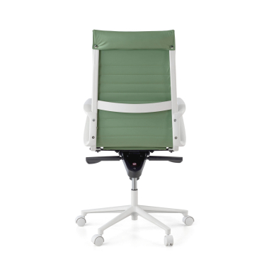 executive chair white green high back white frame synthetic leather fixed armrests 7