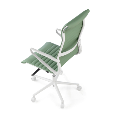 executive chair white green high back white frame synthetic leather fixed armrests 8