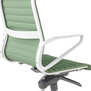 executive chair white green high back white frame synthetic leather fixed armrests 10
