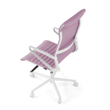 executive chair white pink high back white frame synthetic leather fixed armrests 8