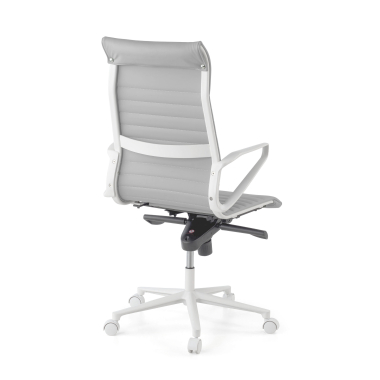 executive chair white grey high back white frame synthetic leather fixed armrests 6