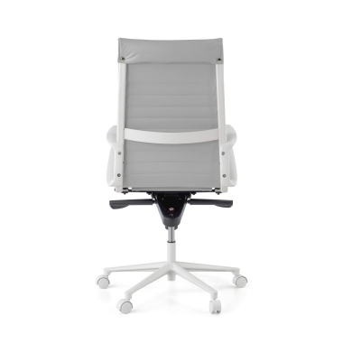 executive chair white grey high back white frame synthetic leather fixed armrests 7