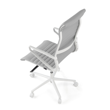 executive chair white grey high back white frame synthetic leather fixed armrests 8