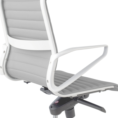 executive chair white grey high back white frame synthetic leather fixed armrests 10