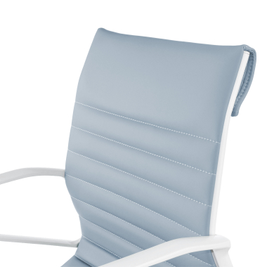 executive chair white blue low back white frame synthetic leather fixed armrests 9