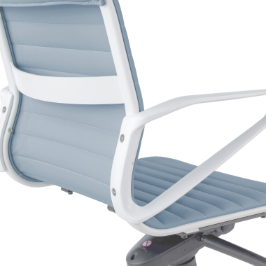 executive chair white blue low back white frame synthetic leather fixed armrests 10