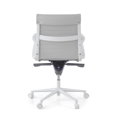 executive chair white grey low back white frame synthetic leather fixed armrests 7